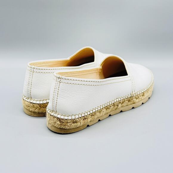 Toni Pons Shoes Womens 6 White Leather Slip On Espadrille Jute Platform Flats - Picture 7 of 11